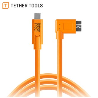 Cable TetherPro USB C a USB 3.0 Micro-B Angulo Recto - 4.6m