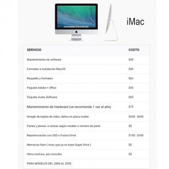 Servicios para iMac