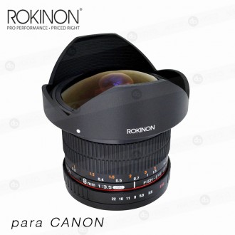 Lente Rokinon 8mm Fish Eye f/3.5 HD para Canon (nuevo)