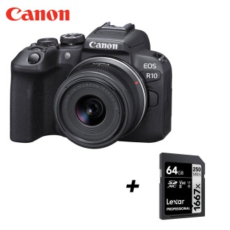 Camara Canon EOS R10 + 18-45mm IS STM  (nueva)