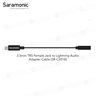 Cable Adaptador Saramonic SR-C2018 3.5mm TRS hembra a Lightning iOS
