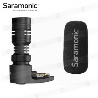 Micrófono Saramonic SmartMic+ Compacto Direccional con 3.5mm TRRS Plug para smartphone / tablet