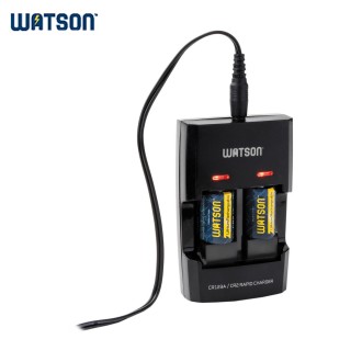 Kit 2 Baterías CR2 + cargador DUAL Watson para 3V CR123A & CR2