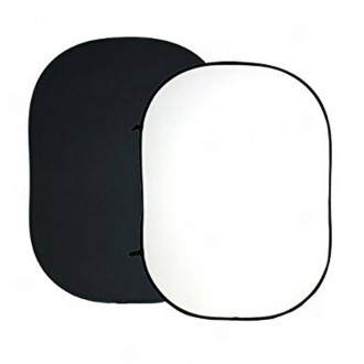 Fondo portatil bicolor 150x200cm - Blanco / Negro