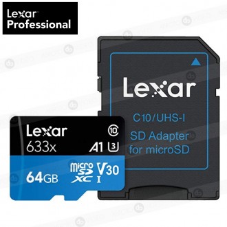 Memoria MicroSDXC Lexar 64 Gb UHS-I 633x (100 Mb/s) - U3 -V30