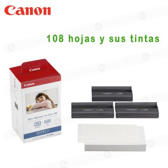 Set Papel y Tintas Canon KP-108IN - 108 hojas 4 x 6"