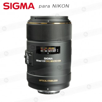 Lente Sigma 105mm f/2.8 EX DG OS HSM Macro 1:1 para Nikon (nuevo)